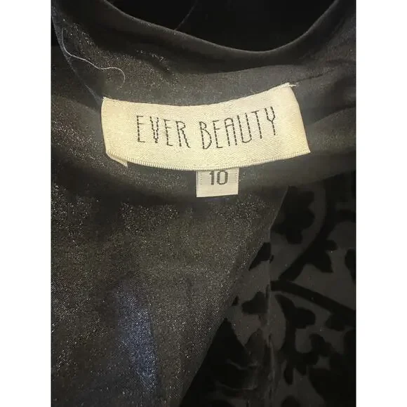 NWT Vintage Ever Beauty Jacket Black Velvet Size 10 Whimsigoth Dark Romantic - Picture 13 of 16